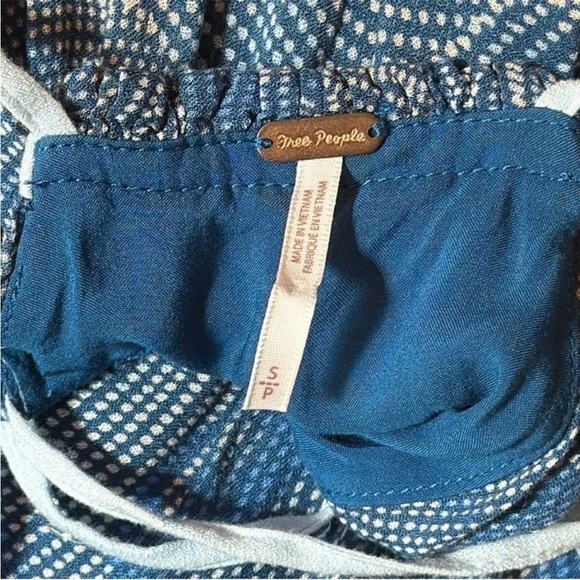 NWT Free People sleeveless lace up sides lined Ocean Blue tank blouse Sz S - Picture 10 of 11